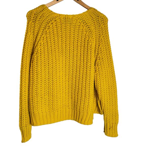 KUT from the Kloth Women’s Neon Yellow Crocheted Sweater 90s Boho Style Large - Picture 6 of 8